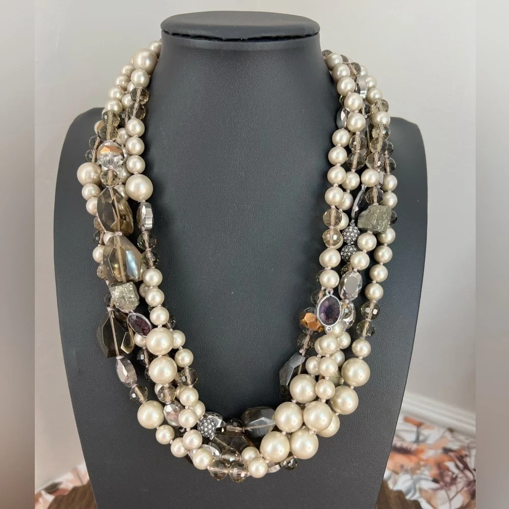 Stella & Dot Astor Five Strand Necklace w/Toggle Clasp 21” D9